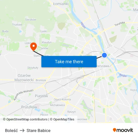 Boleść to Stare Babice map