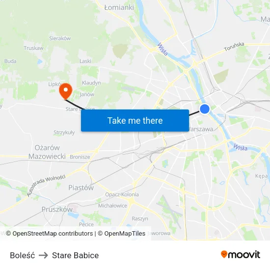 Boleść to Stare Babice map