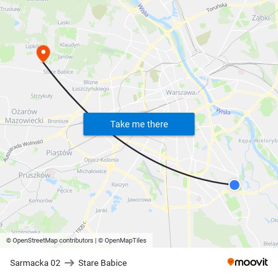 Sarmacka 02 to Stare Babice map