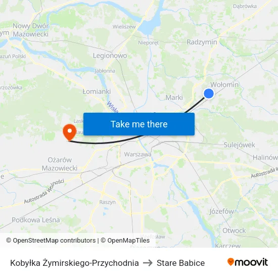 Kobyłka Żymirskiego - Przychodnia to Stare Babice map