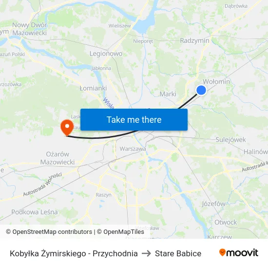Kobyłka Żymirskiego - Przychodnia to Stare Babice map
