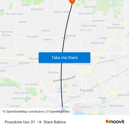 Pruszków Usc 01 to Stare Babice map