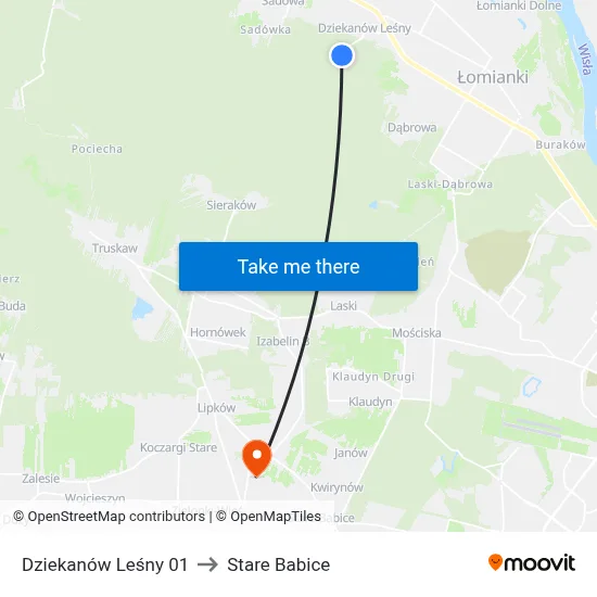 Dziekanów Leśny 01 to Stare Babice map