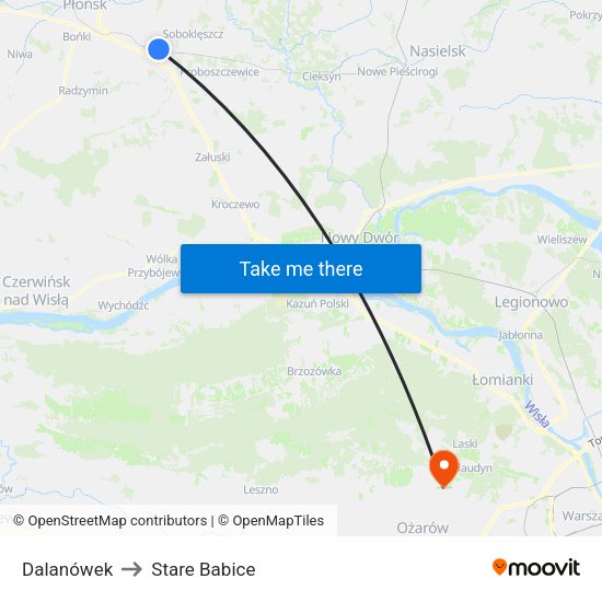 Dalanówek to Stare Babice map