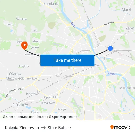 Księcia Ziemowita to Stare Babice map