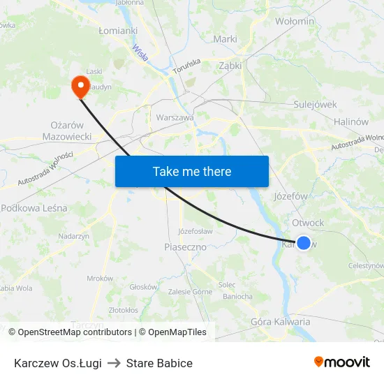 Karczew Os.Ługi to Stare Babice map
