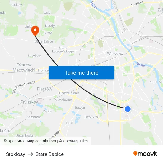 Stokłosy to Stare Babice map