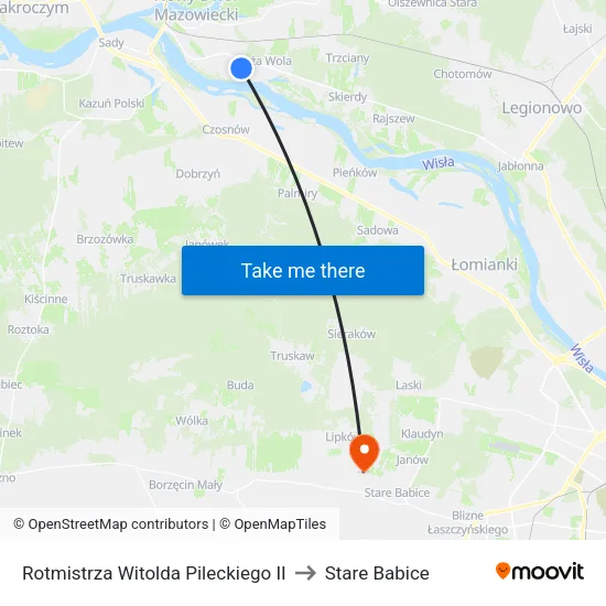 Rotmistrza Witolda Pileckiego II to Stare Babice map