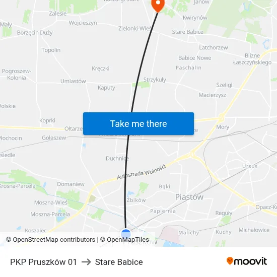 PKP Pruszków 01 to Stare Babice map