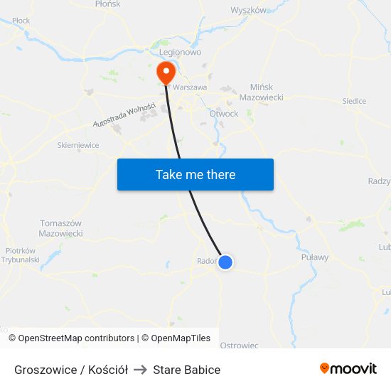 Groszowice / Kościół to Stare Babice map