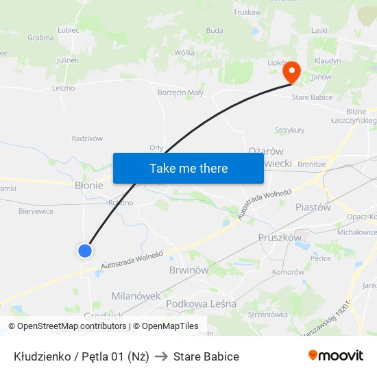 Kłudzienko / Pętla to Stare Babice map