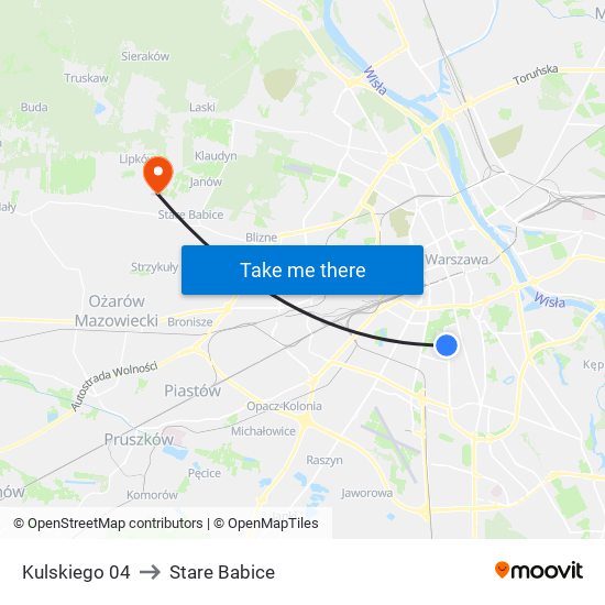 Kulskiego to Stare Babice map