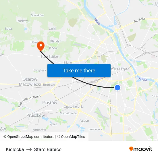 Kielecka to Stare Babice map