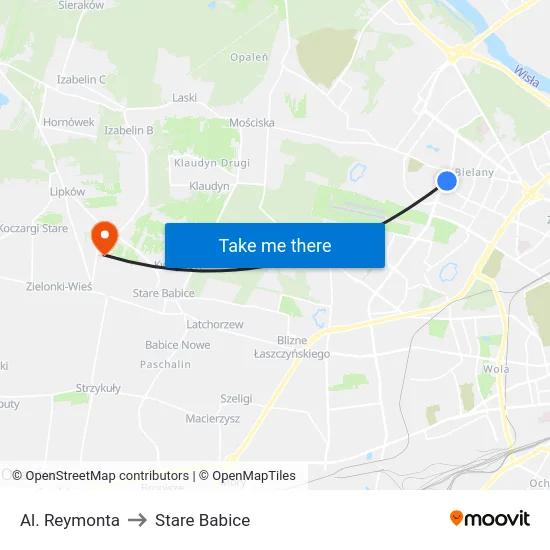 Al. Reymonta to Stare Babice map