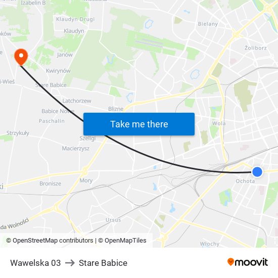 Wawelska 03 to Stare Babice map