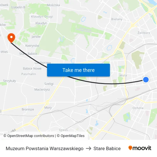 Muzeum Powstania Warszawskiego to Stare Babice map