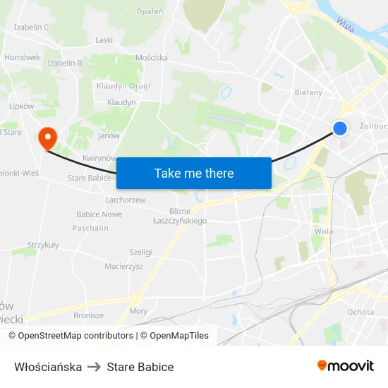 Włościańska to Stare Babice map