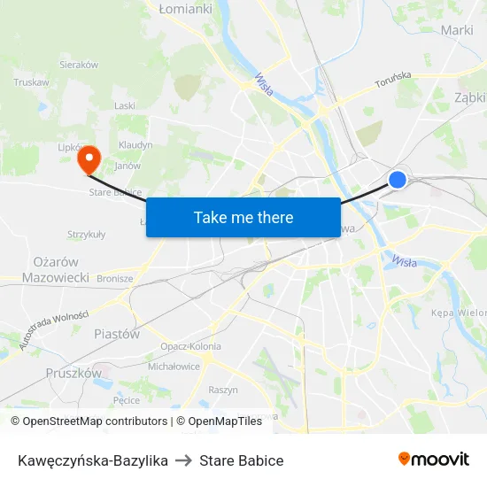 Kawęczyńska - Bazylika to Stare Babice map