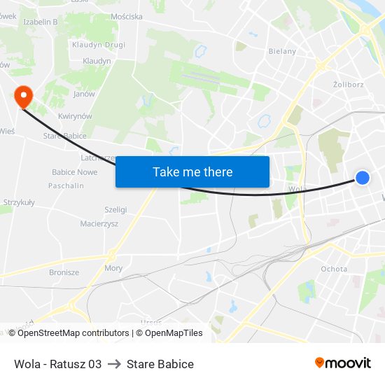 Wola - Ratusz 03 to Stare Babice map