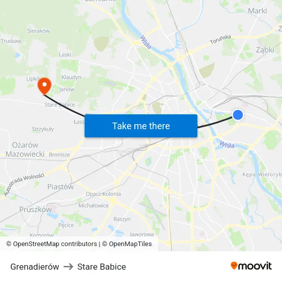 Grenadierów to Stare Babice map