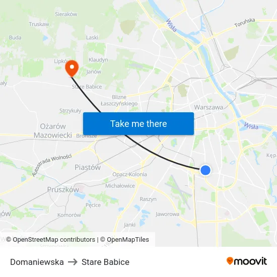 Domaniewska to Stare Babice map