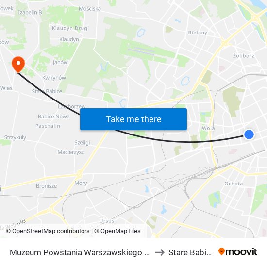 Muzeum Powstania Warszawskiego to Stare Babice map