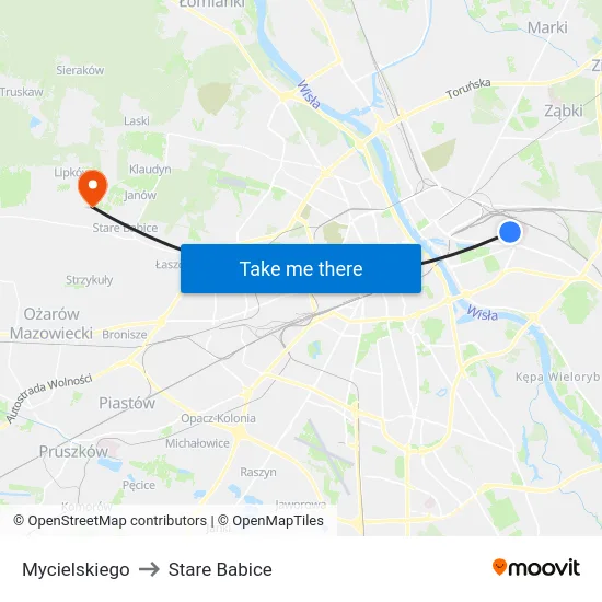 Mycielskiego to Stare Babice map