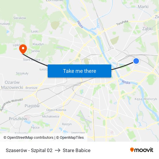 Szaserów-Szpital to Stare Babice map