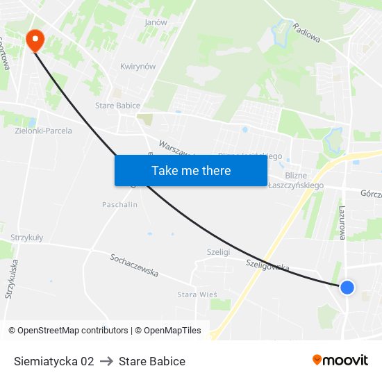 Siemiatycka 02 to Stare Babice map