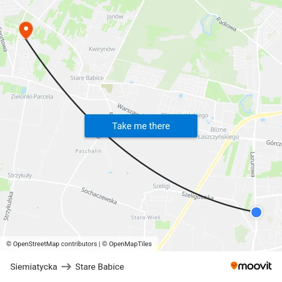 Siemiatycka to Stare Babice map