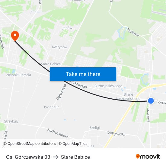 Os. Górczewska 03 to Stare Babice map