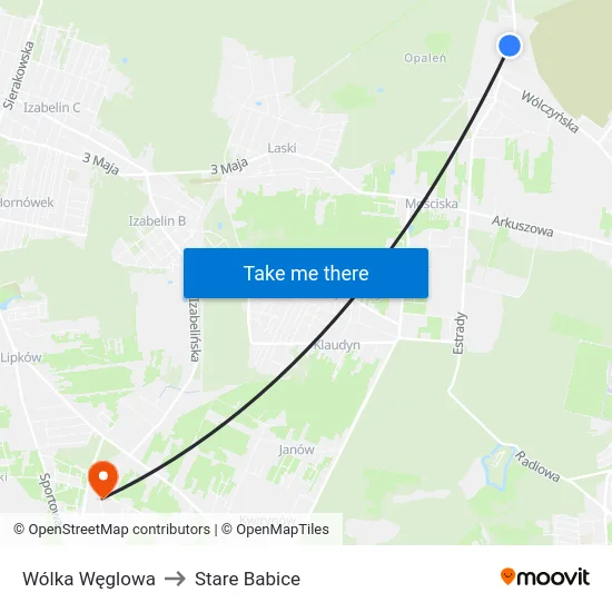 Wólka Węglowa to Stare Babice map