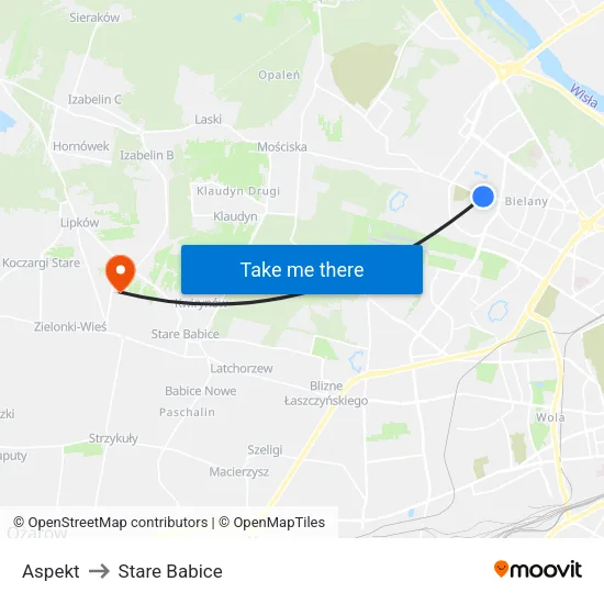 Aspekt to Stare Babice map