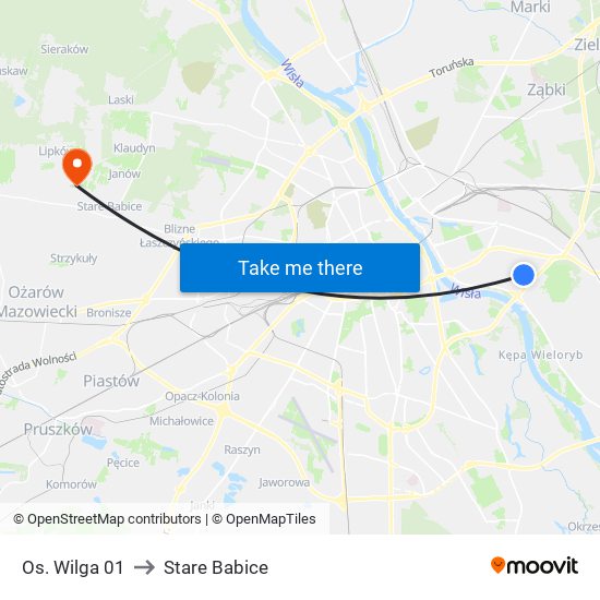 Os. Wilga 01 to Stare Babice map