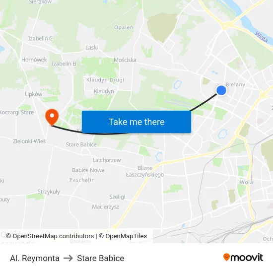 Al. Reymonta to Stare Babice map