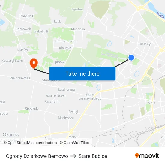 Ogrody Działkowe Bemowo to Stare Babice map