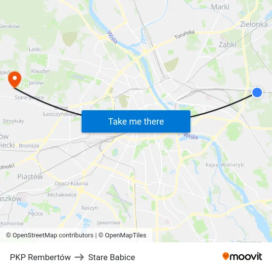 PKP Rembertów to Stare Babice map