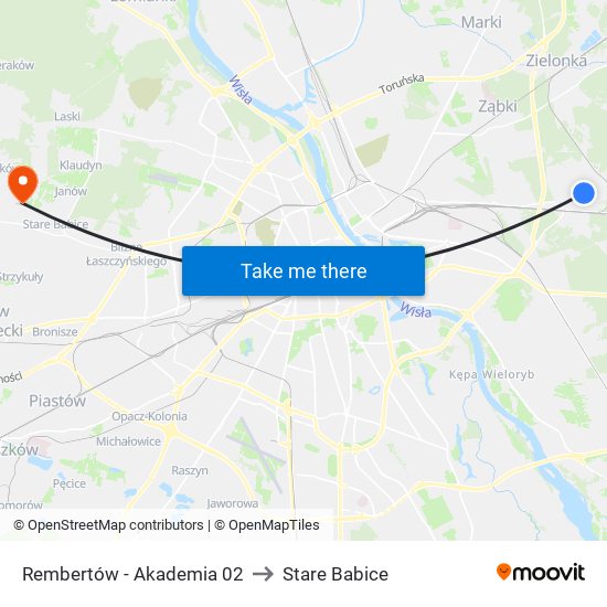 Rembertów - Akademia 02 to Stare Babice map