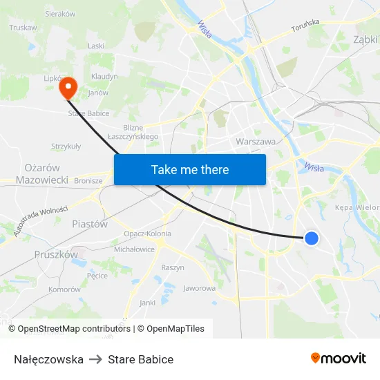 Nałęczowska to Stare Babice map