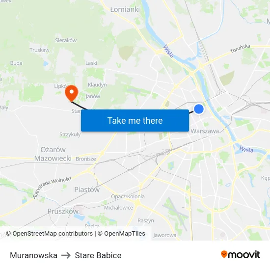 Muranowska to Stare Babice map