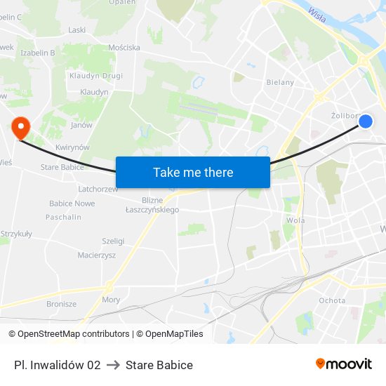 Pl. Inwalidów 02 to Stare Babice map