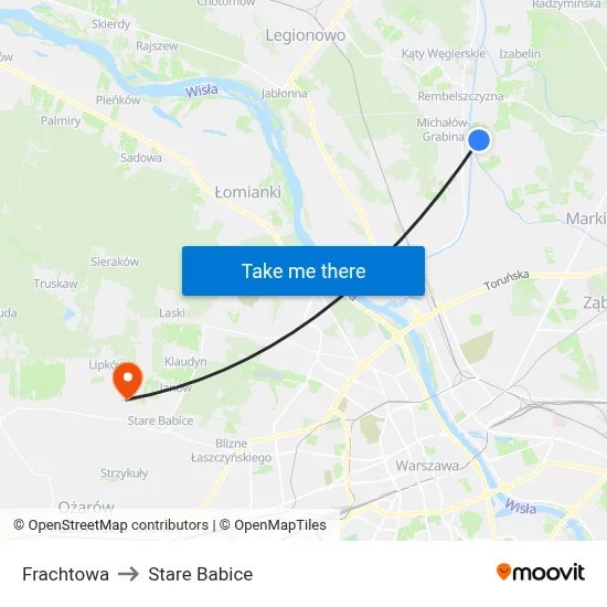 Frachtowa to Stare Babice map