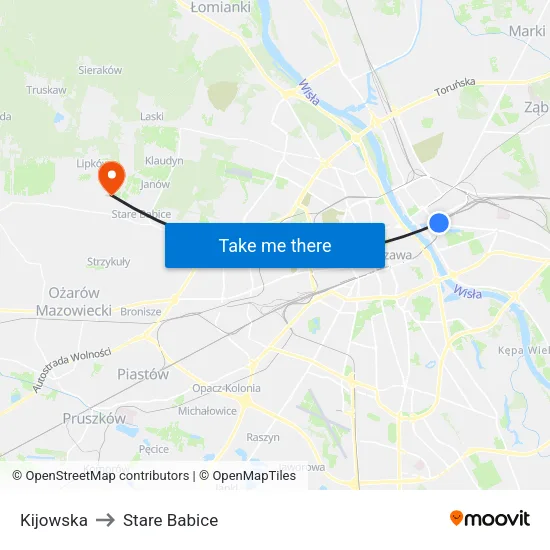 Kijowska to Stare Babice map