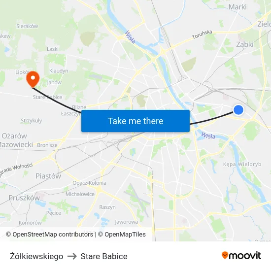 Żółkiewskiego to Stare Babice map