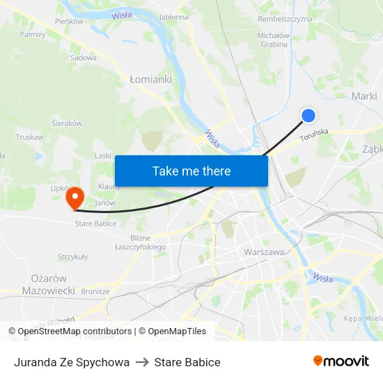 Juranda Ze Spychowa to Stare Babice map