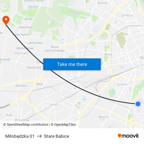 Miłobędzka 01 to Stare Babice map