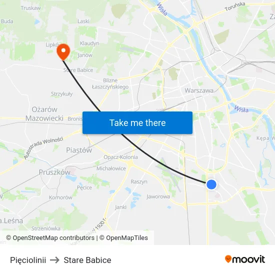 Pięciolinii to Stare Babice map