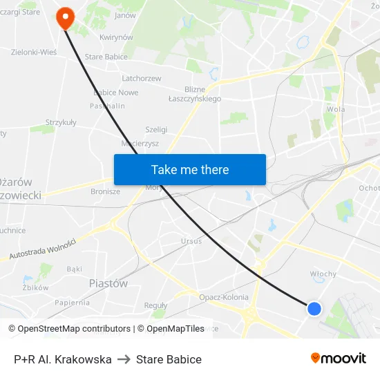 P+R Al. Krakowska to Stare Babice map