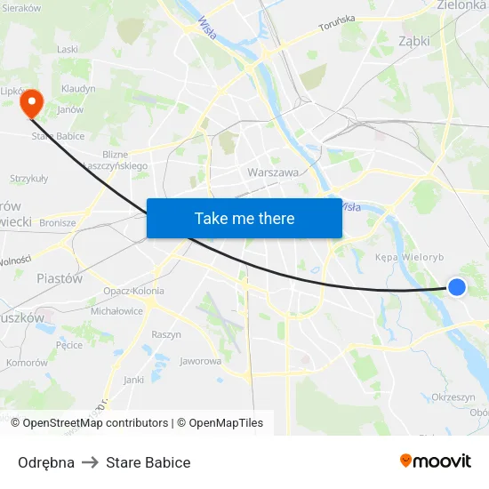 Odrębna to Stare Babice map