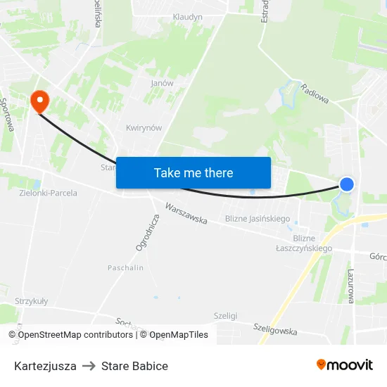 Kartezjusza to Stare Babice map